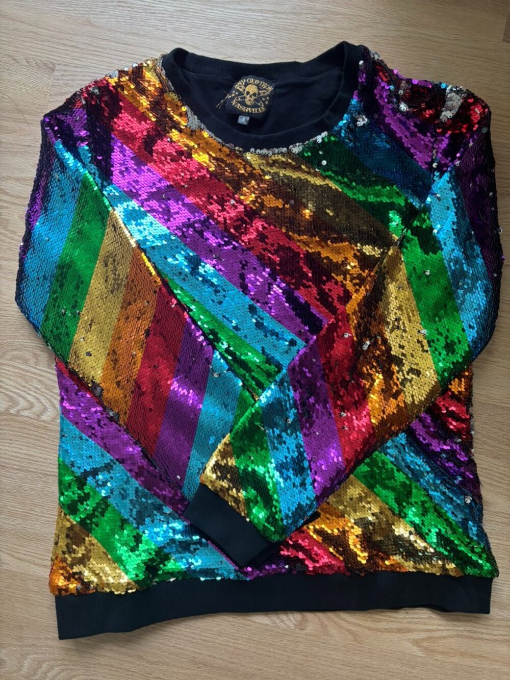 Any Old Iron Reversible Sequin Sweater - Size S